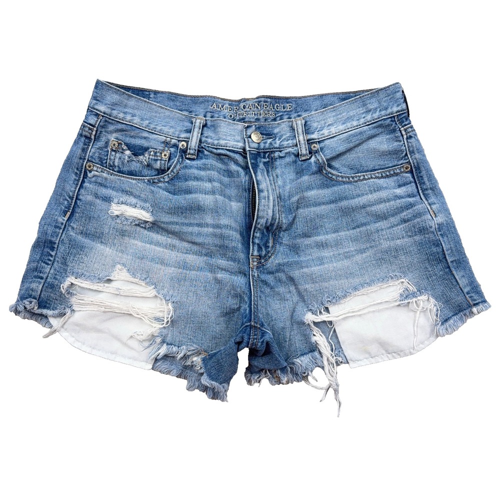 American Eagle Shorts Women 14 Cut Off Vintage High Rise Festival Distressed